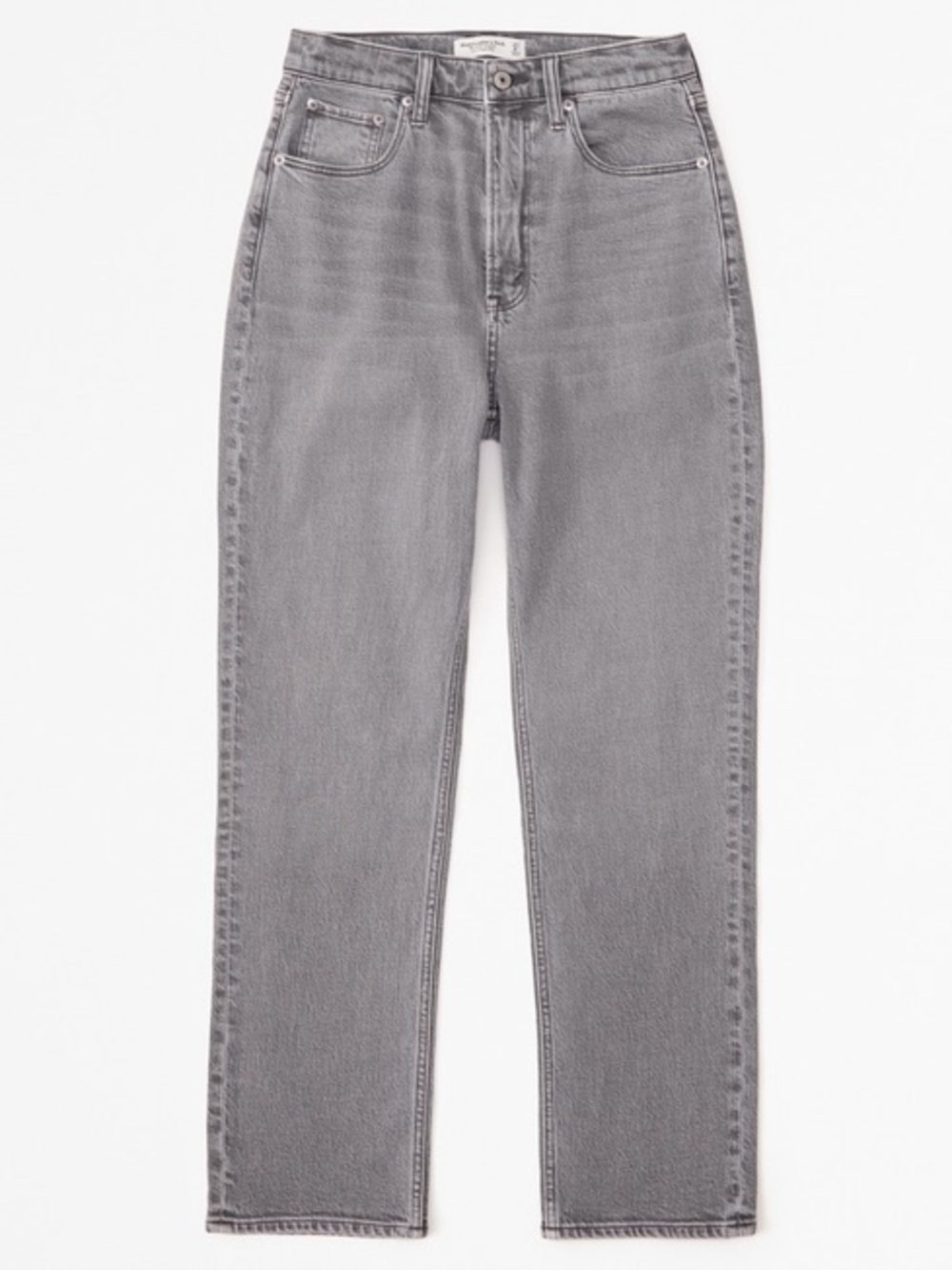Abercrombie & Fitch Curve Love Ultra High Rise Ankle Straight Jeans Gray